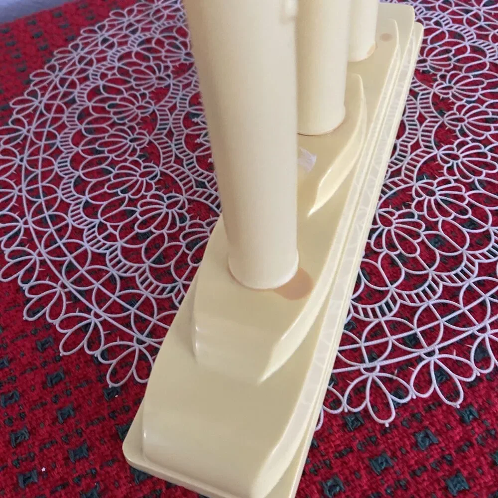 Vintage Tier 3 Light Electric Christmas Window Candle Candelabra Drip Wax